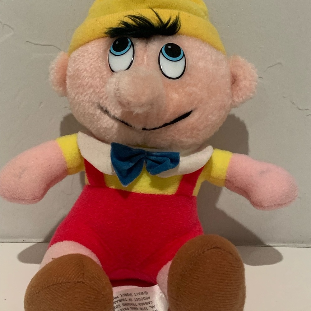 1980s Vintage Disney Pinocchio Plush Stuffed Toy